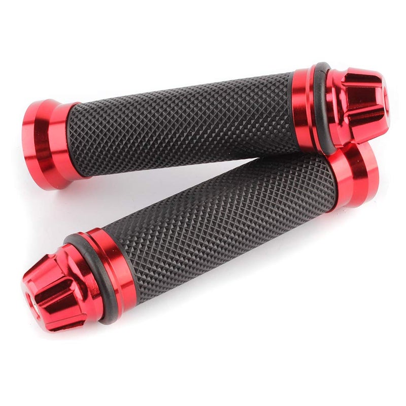 MISS MOLY Motorcycle 7/8" CNC Hand Grips Aluminum Rubber Gel Handlebar for Sport Bike(Red) - Image 5